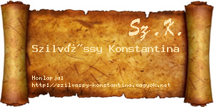Szilvássy Konstantina névjegykártya